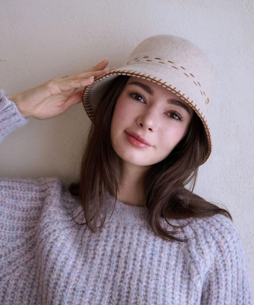 Koipeu Stitch Wool Bucket Hat Cf073Ht044