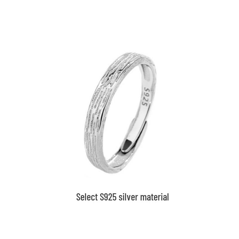 Anniversary Couple Rings S999 Sterling Silver Unisex Plain Band Design Adjustable Opening