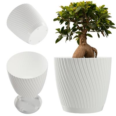 Blumentopf mit Untersetzer 13cm Plastik Weiß