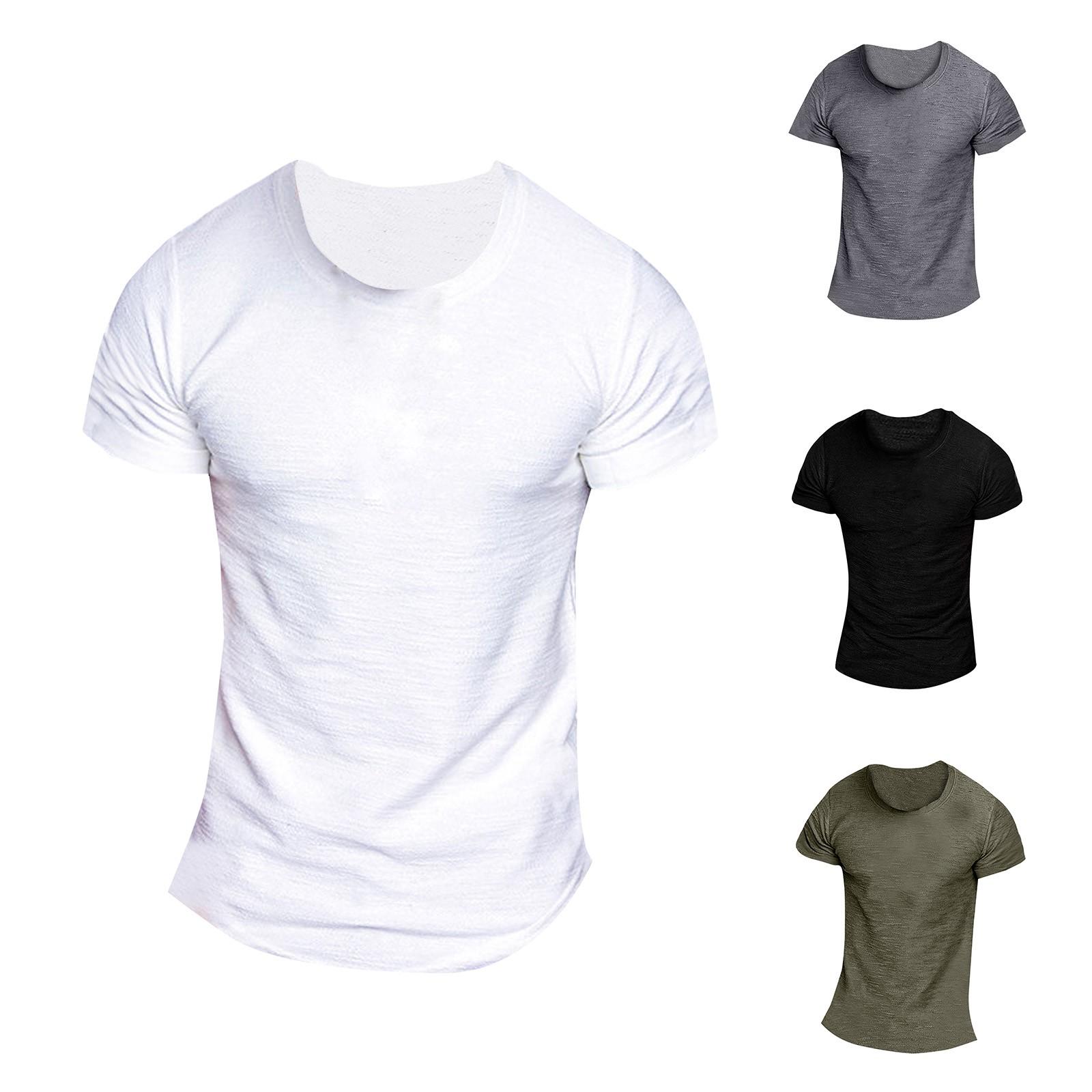 

Men s Breathable Round Neck Short-Sleeved T-Shirts Men s Solid Color Slim-Fit Short-Sleeved T-Shirts Men s Summer Fashion Casual T-Shirts