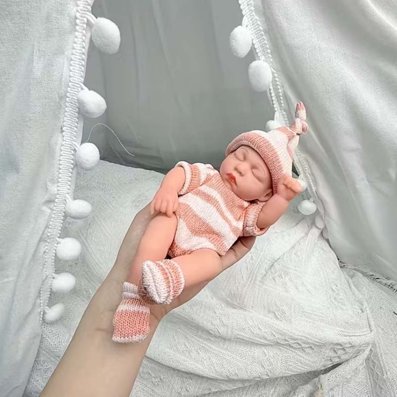 Bambole Reborn da 7,8 Pollici 20cm Bambole Carine Giocattoli Mini Morbide e Corpo Intero Bambole in Vinile Bambola Reborn Mini Carina Per Adulti Regali di Compleanno