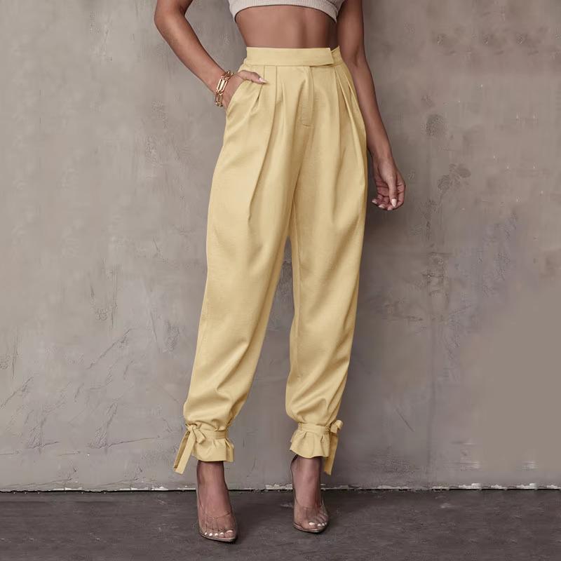 ZANZEA Womens Casual Solid Color Loose Cropped Pants