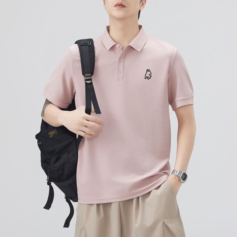 

New Summer Thin Three-dimensional Silicone Printed Short-sleeved POLO Shirt Men s T-shirt Top M