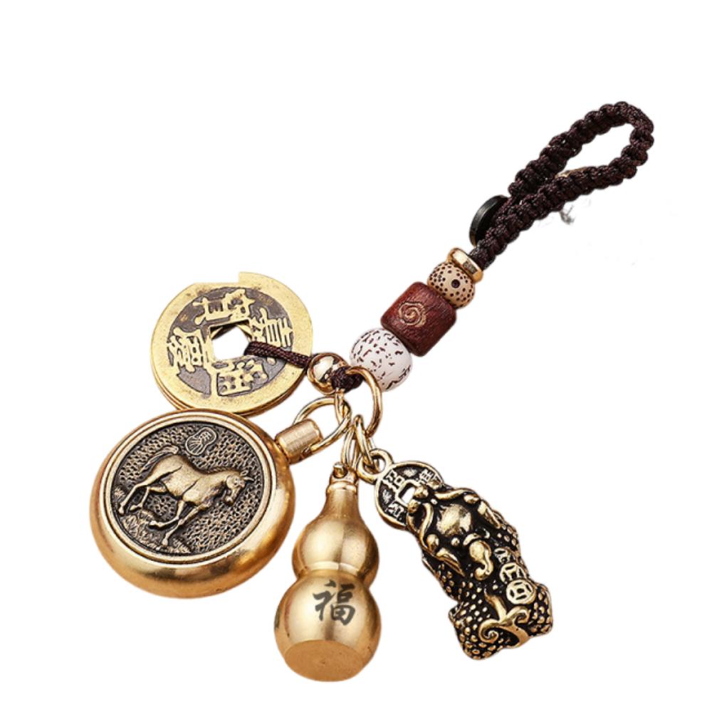 Vintage Style Twelve Zodiac Animal Keychains Animal Themed Universal Lucky Charm  Craft Decoration