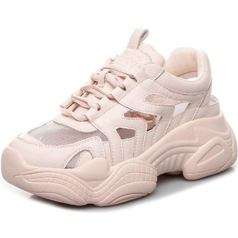 2026 new sports shoes hollow out dad shoes breathable Korean version thick soled casual summer sandals