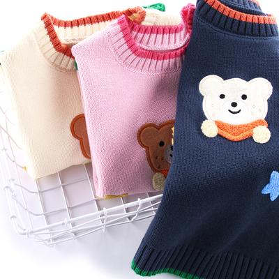 Pull en coton tricoté doux à col rond pour bébé garçon et fille, gilet sans manches pour enfants