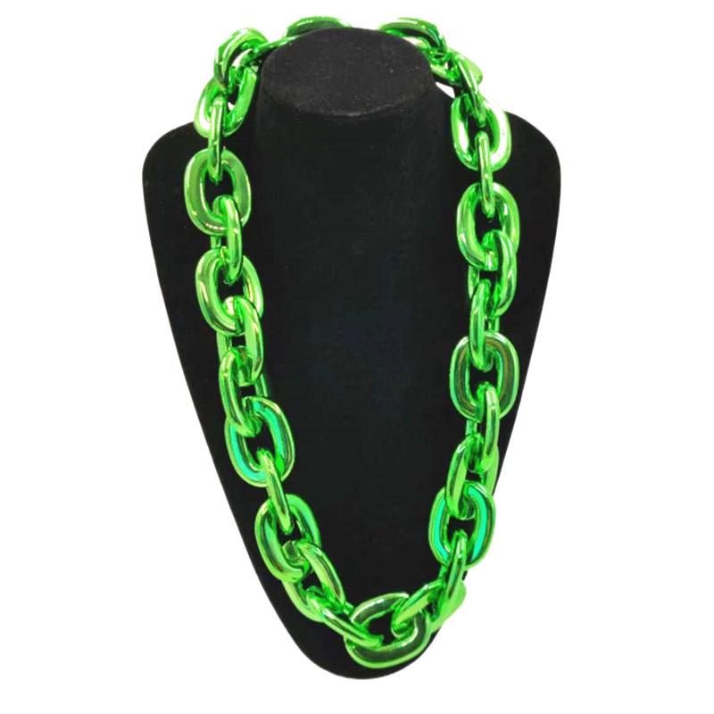 Hip Hop Punk Plastic Necklace Thick Chain Cuban Chain Festival Performance Party Gift Fan Accessory