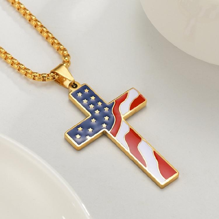 Fashion Forward Stainless Steel Chain Necklace Crosses Pendant Collarbone Chain Jewelry Unisex Accessory