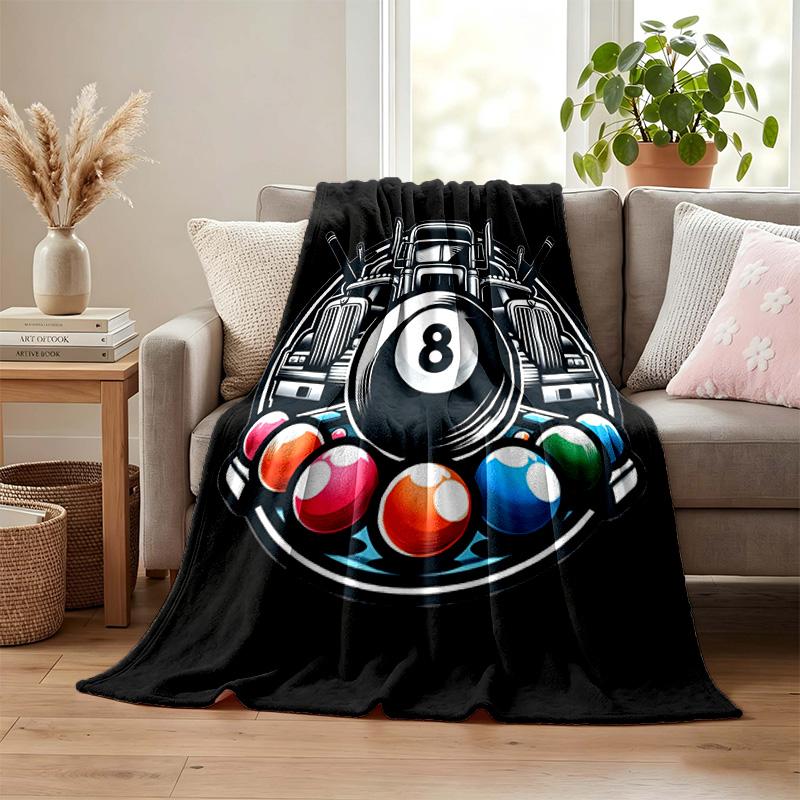8ball blanket Flannel Blanket Soft Cozy Plush Throw for Sofa Bed Lightweight Home Decor