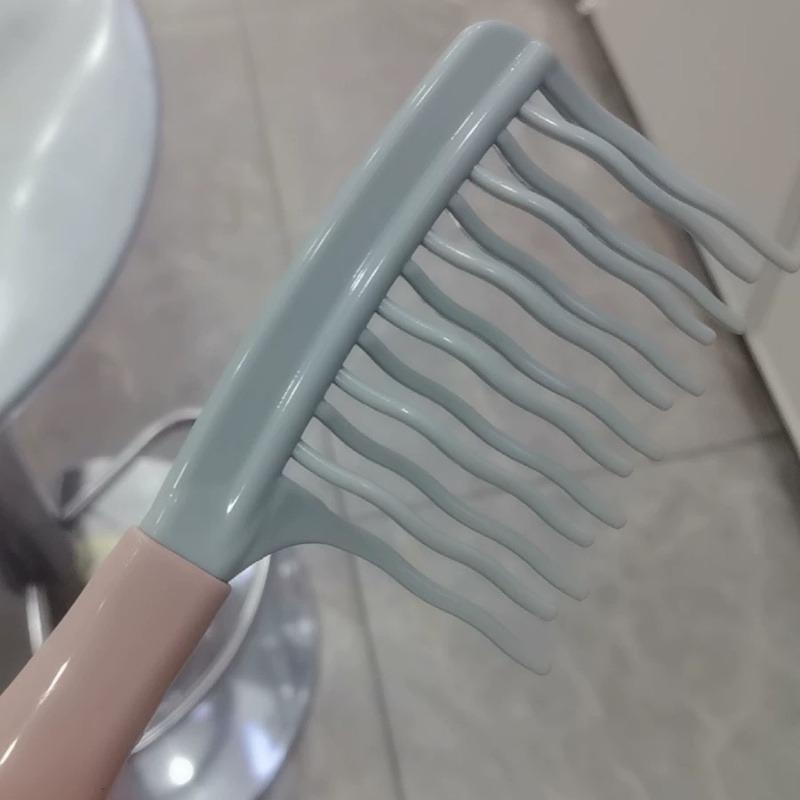 1pc double row wide teeth hairdressing comb for long curly hair, fluffy styling, curly hair management
