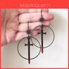 Black Blood Sword Dagger Hoop Earrings With Gothic Style For Halloween Gift For Women