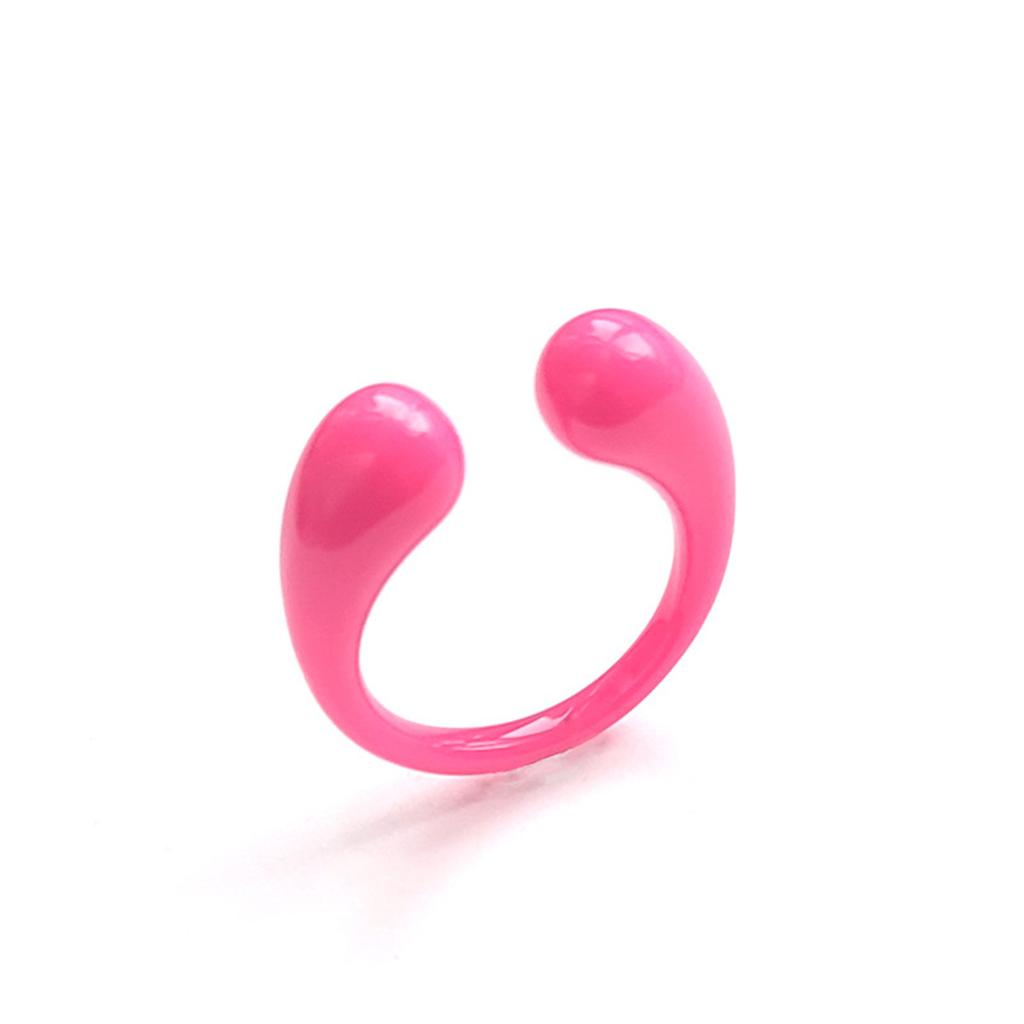 Aesthetic Candy Fun Resin Acrylic Imitated Crystal Geometric Round Classic Open Ring Fashion Irregular Rings Women Men Jewelry