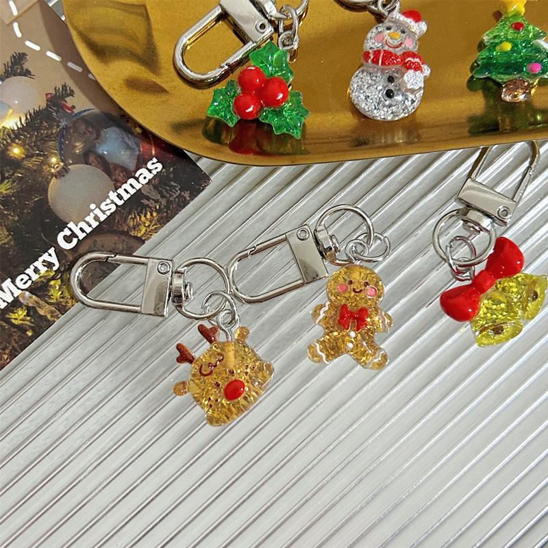 1PC Keychain Pendant Cartoon Hanging Ornaments Anti-Lost Christmas Mini Backpack Decoration Shinny Santa Claus