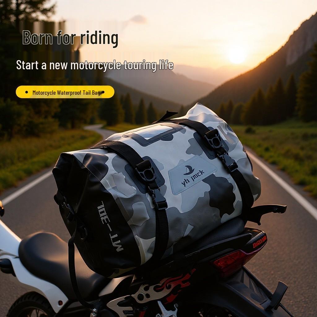 Waterproof Motorcycle Saddlebag: Cross-Border Pannier Rear Seat Tail Bag for Riders