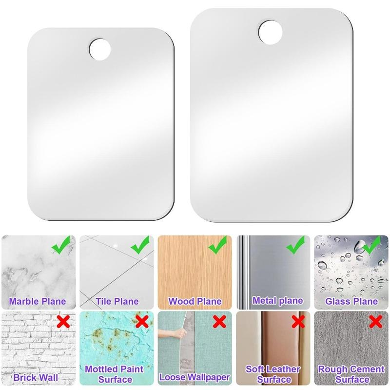 Acrylic Shower Makeup Mirror Women Men Portable Fogless Mirror with Holder Suction Cup Home Bathroom Washroom Decorative Mirrors