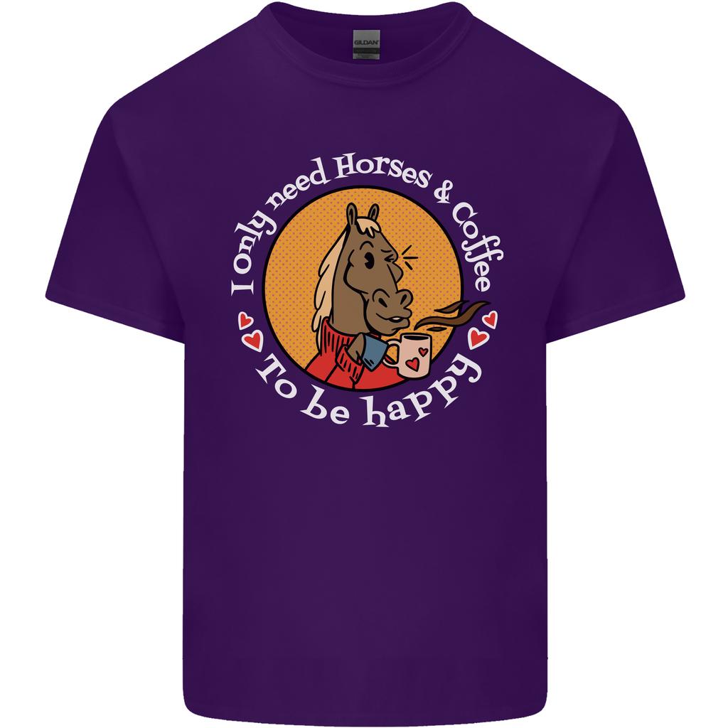 Equestrian I Only Need Horses and Coffee Unisexs Light Cotton TShirt