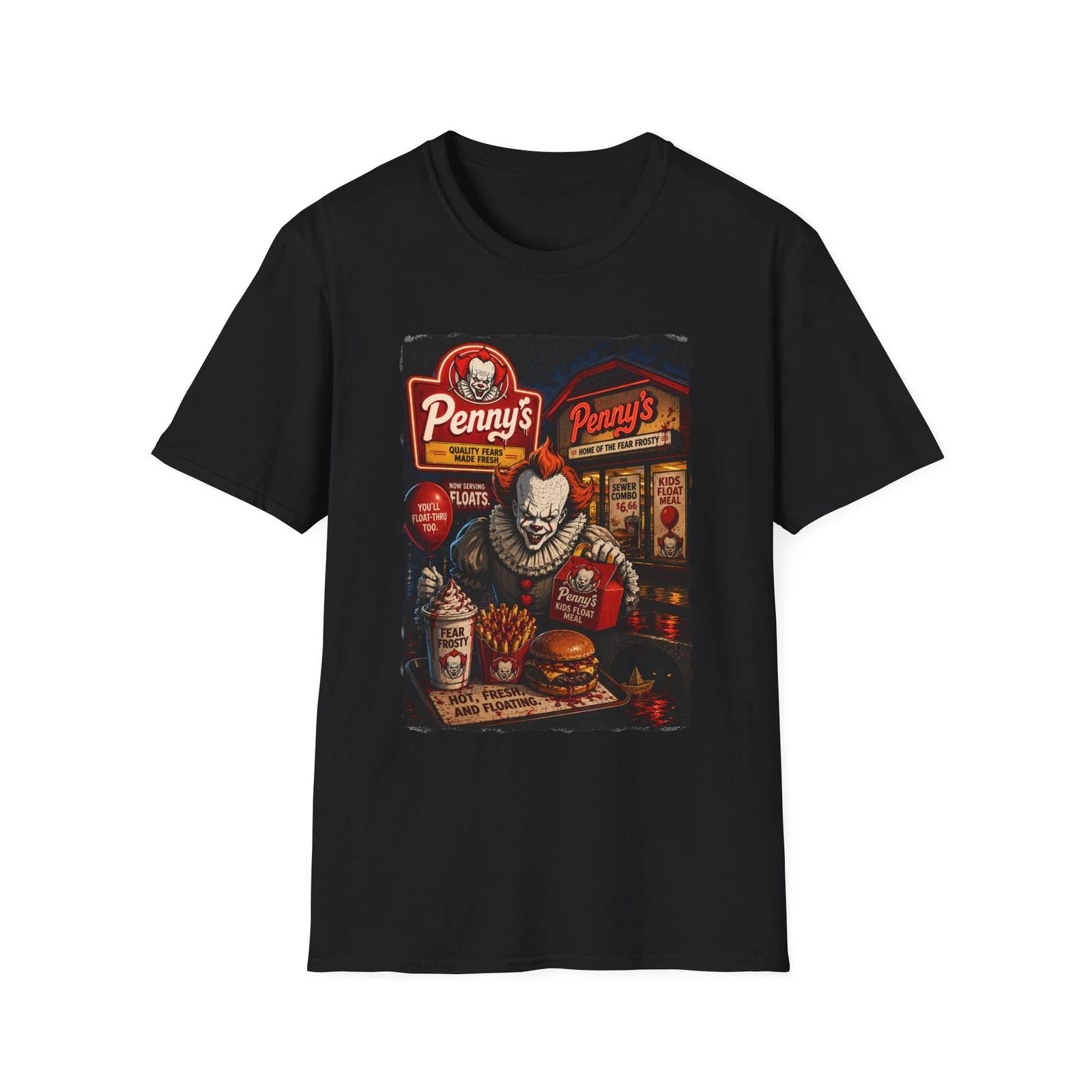 Penny s Diner T-Shirt | Retro Horror Burger Scene Pennywise S