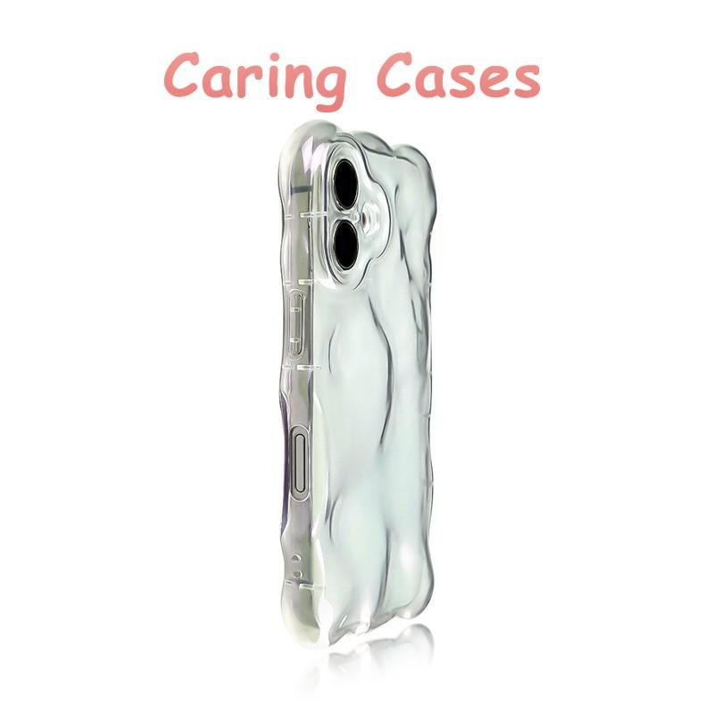 For iPhone 16 Pro Max Case Blush Pink Wavy Bubble Silicone Shockproof Compatible with iPhone 15 14 13 12 11