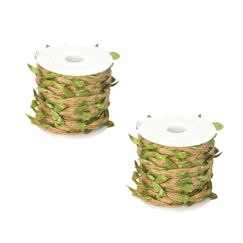 Simulation Green Leaf Hemp Rope, Simulation Rattan Woven Wax Rope, Kindergarten Diy Handmade Decorative Materials