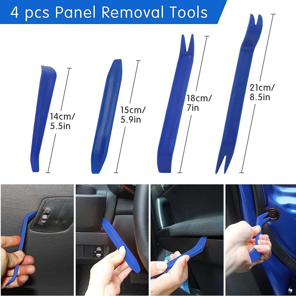 5-Piece Car Audio/Interior Panel Removal Tool Set: 4 Pry Bars & 6-Inch Screwdriver