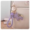 Exquisite Leather Cord Bag Charm & Car Keychain with Cute Horse Pendant Couple Bracelet