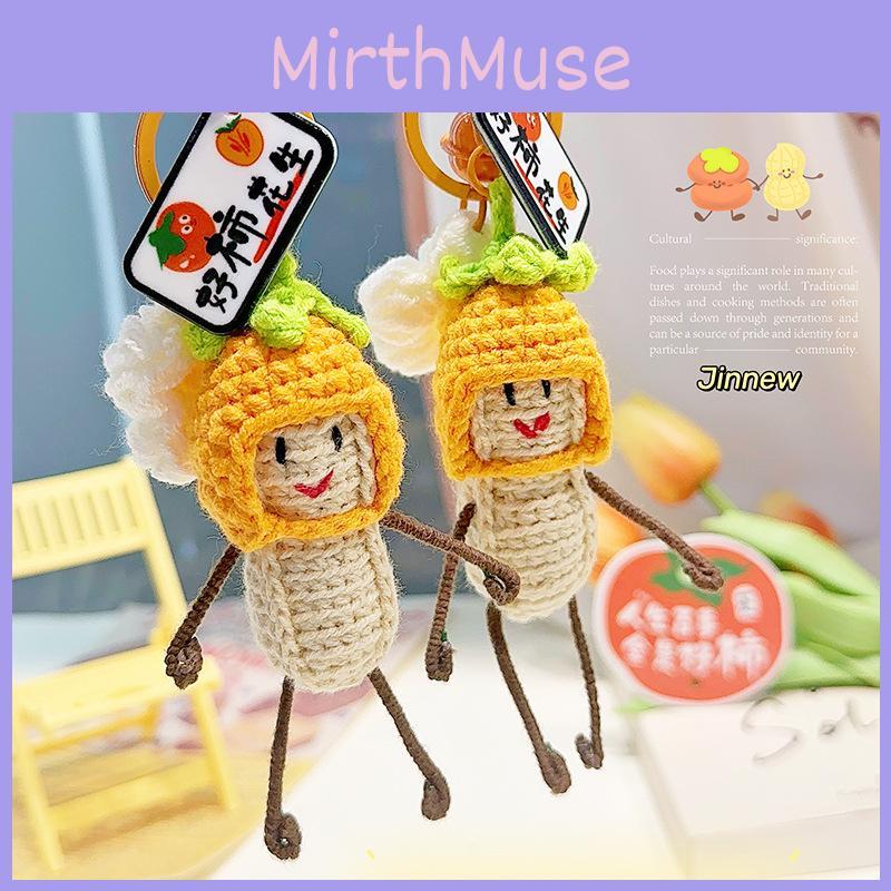 Jinnew Handmade Felt Keychain With Cartoon Persimmon Head And Peanut Character For Kids And Gift Use