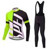 Men Women Cycling Bib Jersey Set Lightweight Breathable Long Sleeve Bike Outfit