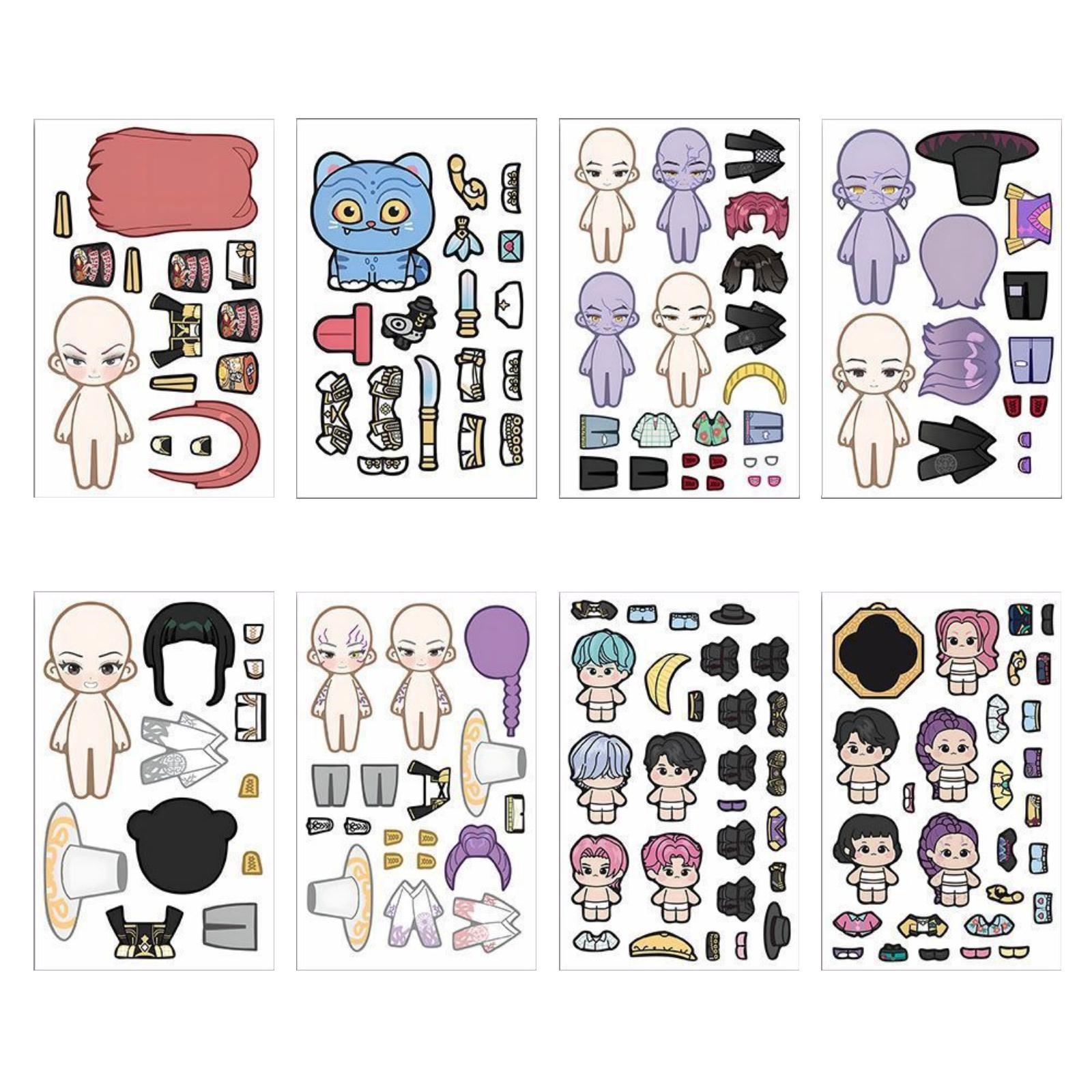 

Милые наклейки для переодевания и подарки для фанатов, мальчики и девочки их полюбят One Size