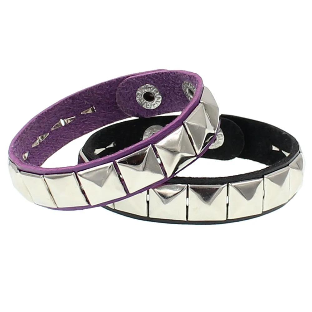 Bangle Spiked Studded Bracelet PU Leather Bangle Unique Rivet Bracelet Men Women