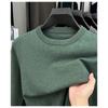 Men S Solid Color Round Neck Knit Sweater Autumn Base Top