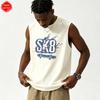 Men's Summer Sleeveless Top Vintage Skate Print Casual Loose Tank Top Men Streetwear Breathable Workout