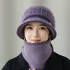 Autumn and Winter New Middle-aged and Elderly Women's Knitted Wool Hat, Fleece Warm Ear Protector, Basin Hat, Mother's Fashion Versatile Hat