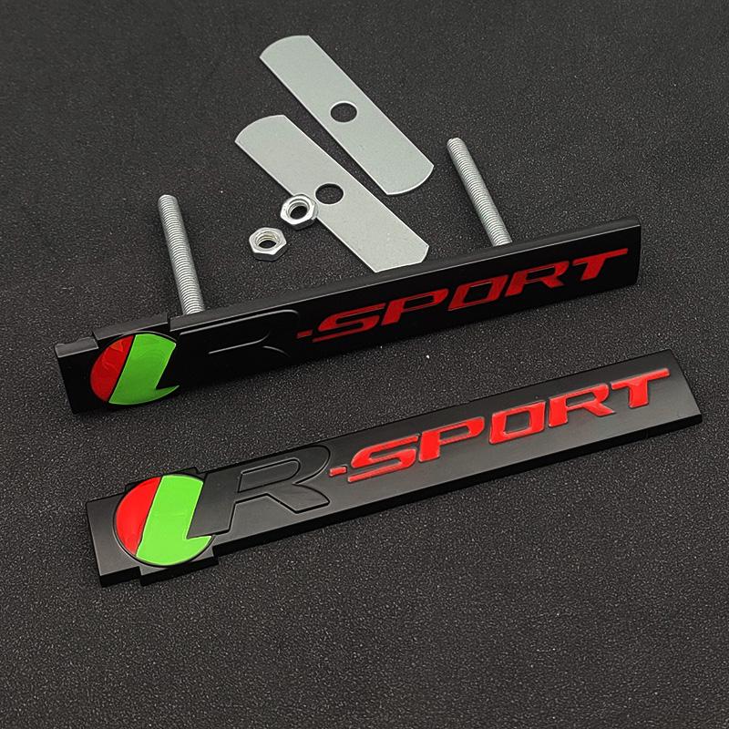 3D Metal R Sport Emblem Car Front Grille Logo Trunk Fender Decal Badge For R XJ F PACE XE XF R Sport Sticker Accessories