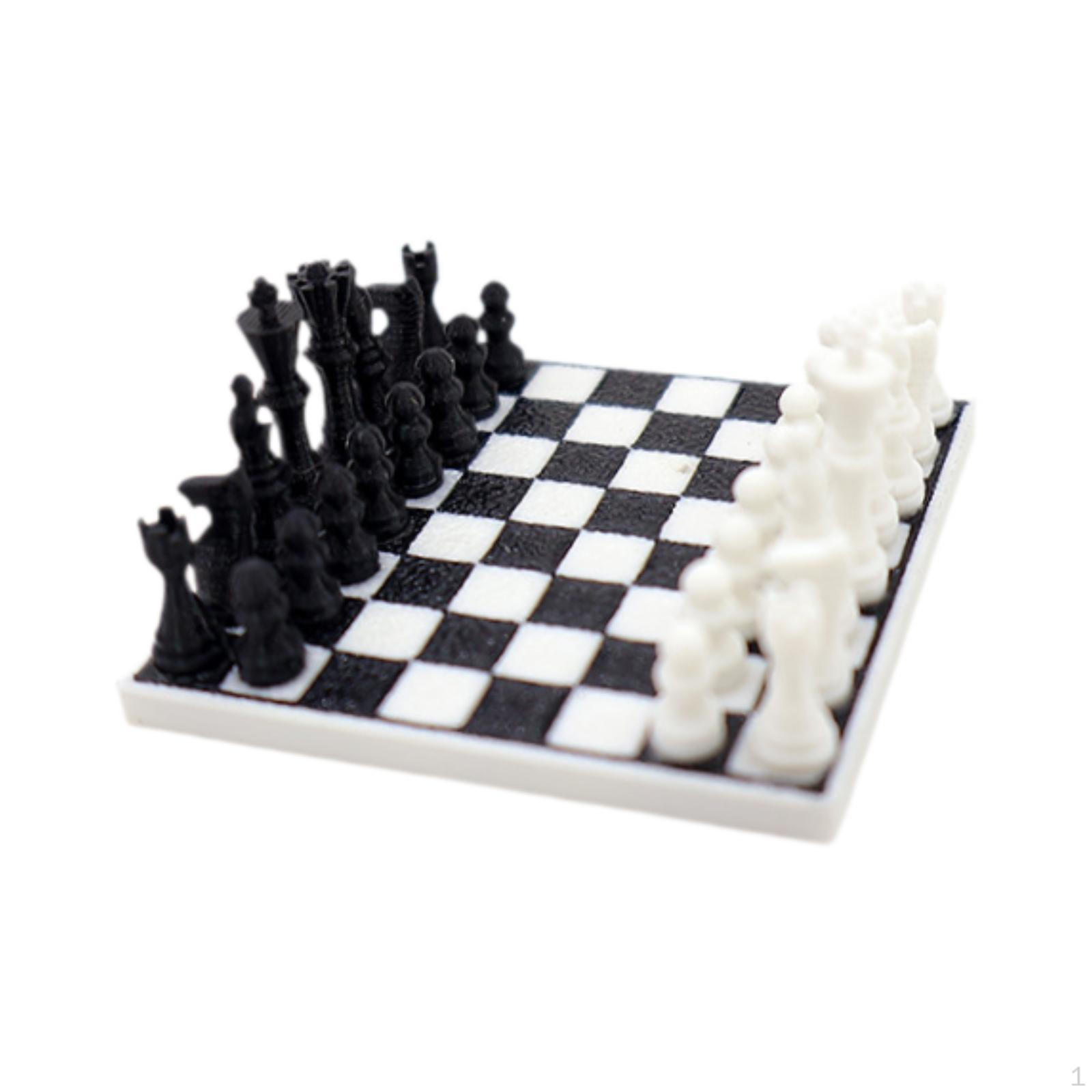1:12 Dollhouse Chessboard Mini Simulation International Chess Model Handmade Accessories