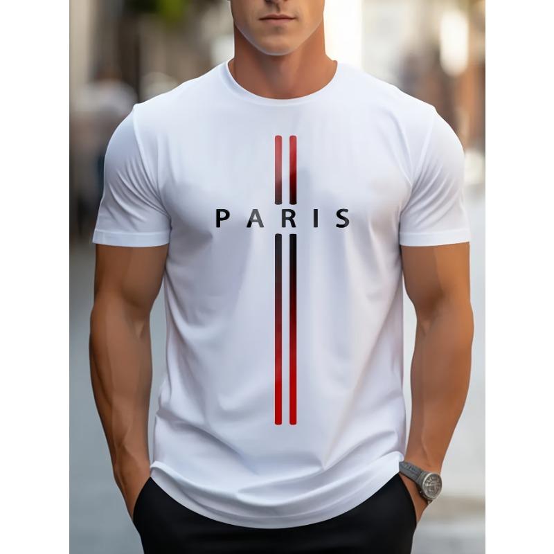 Sommer Stilvolles Paris 3D-Druck Herren T-Shirt - Bequem Langlebig & Pflegeleicht Ideale T-Shirts