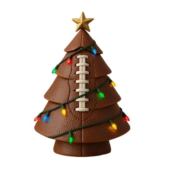Ball Christmas Tree Ornament Fun Football Xmas Tree Decoration Basketball Tree with Golden Star Topper for Festive Holiday Decor