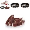 Classic Leather Dog Collar With Vintage Brass Buckle For Medium To Large Dogs
