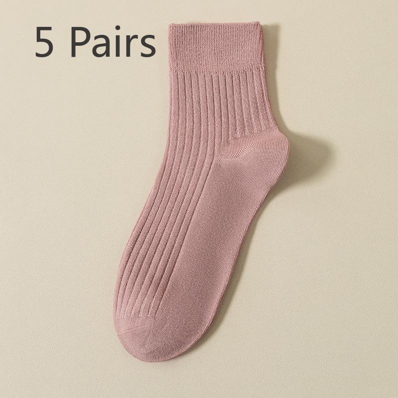 

5 пар женских высококачественных однотонных носков-трубочек с защитой от запаха и пейджинга всех видов 5 Pairs фиолетовый