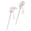 2 Pcs Rhinestone Pearl Flower Hair Stick Chinese Hair Chopsticks Vintage Tassel Hair Pin Chignon Pin Hair Styling Making Accessories for Women
