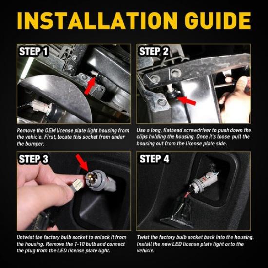 For 2016 17- TOYOTA Tacoma LED License Plate Lights Rear Bumper Tag Lights