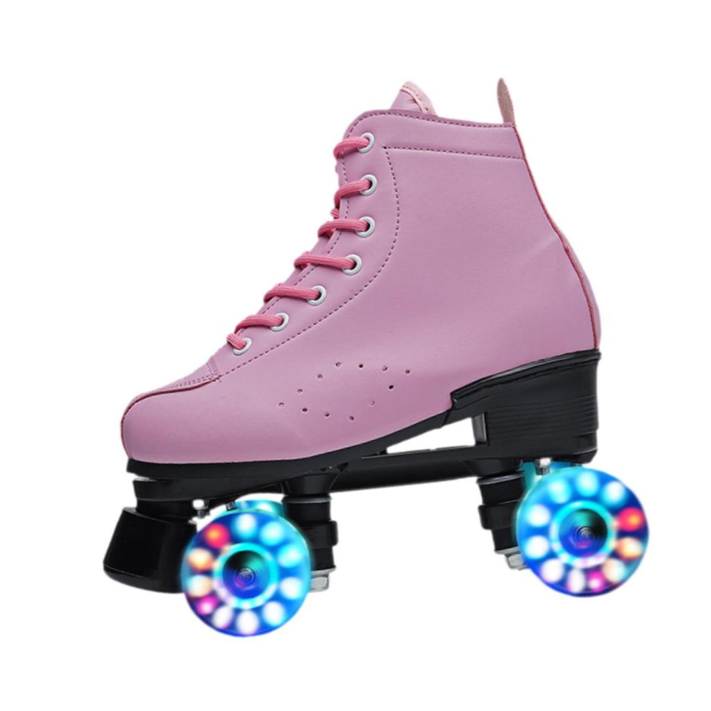Adult Roller Skates Classic Double Row 4 Wheels for Unisex Men Birthday Gift Inner length 23.5cm