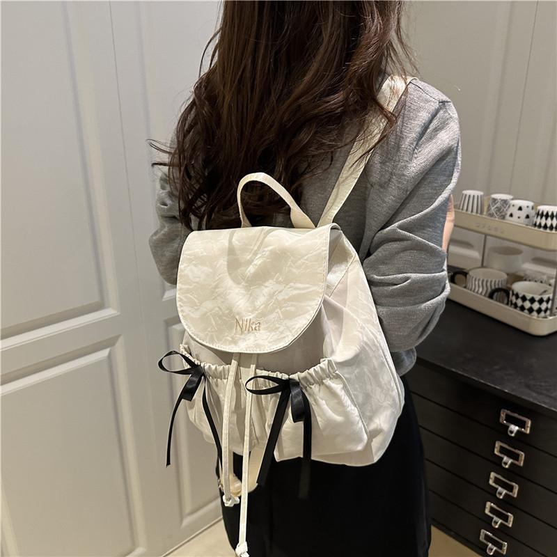 Fashion Dual Pocket Butterfly Bow College Style Backpack For Women Daily Use