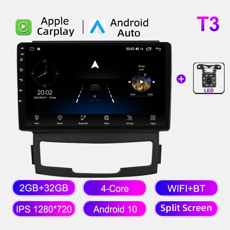 Radio samochodowe Android dla SsangYong Korando 2010 - 2013 Nawigacja GPS 4G WIFI Odtwarzacz multimedialny Autoradio BT Carplay Magnetofon