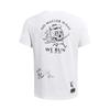 Under Armour Cartoon Buchstaben Print Lässiges Rundhals Kurzarm T-Shirt Herren Tops Weiß 1383414-100