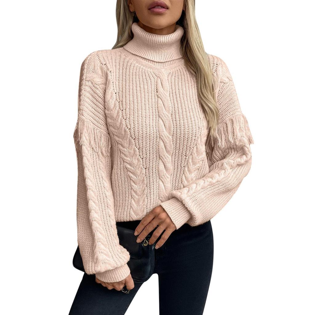 Suéter de punto de manga larga de moda informal para mujer
