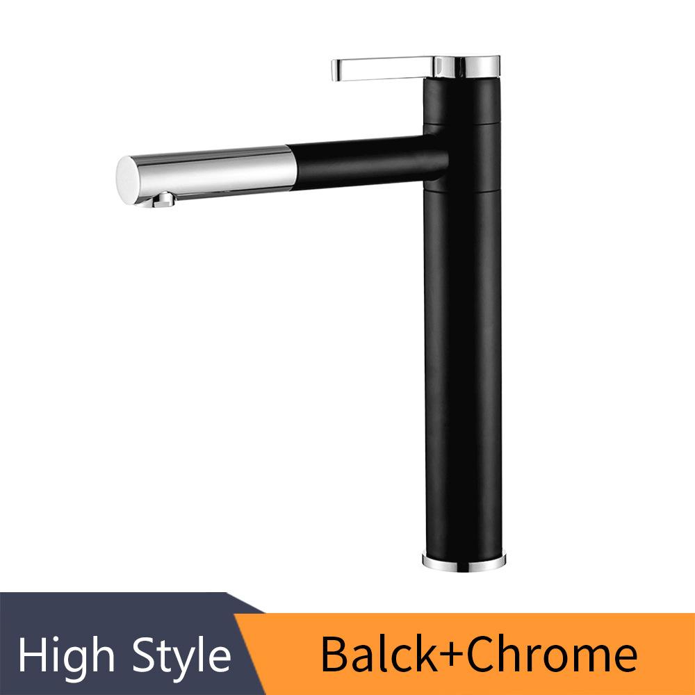 Bathroom Stainless Steel Basin Sink Faucet Cold and Hot Water Tap 360° Swivel Single Handle Household Washbasin Spout