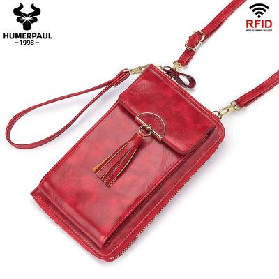 Dámská taška přes rameno Velkokapacitní peněženka s více kartami RFID Designová kabelka na telefon Slim Bag