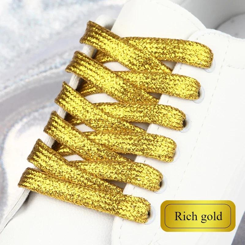 19 colors shiny gold and silver colorful bright shoelaces 100-140 cm sneakers shoelaces boots laces shoelaces string