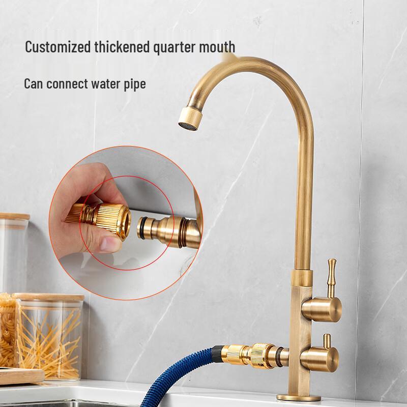 Honggong Antique Copper Outdoor Garden Faucet