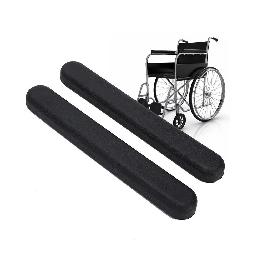 2PCS Comfortable Wheelchair Armrest Pad Leather Sponge Spare Part Arm Rest Pad Cushioning with Screw Wheelchair Accessories
